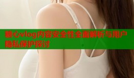 糖心vlog内容安全性全面解析与用户隐私保护探讨
